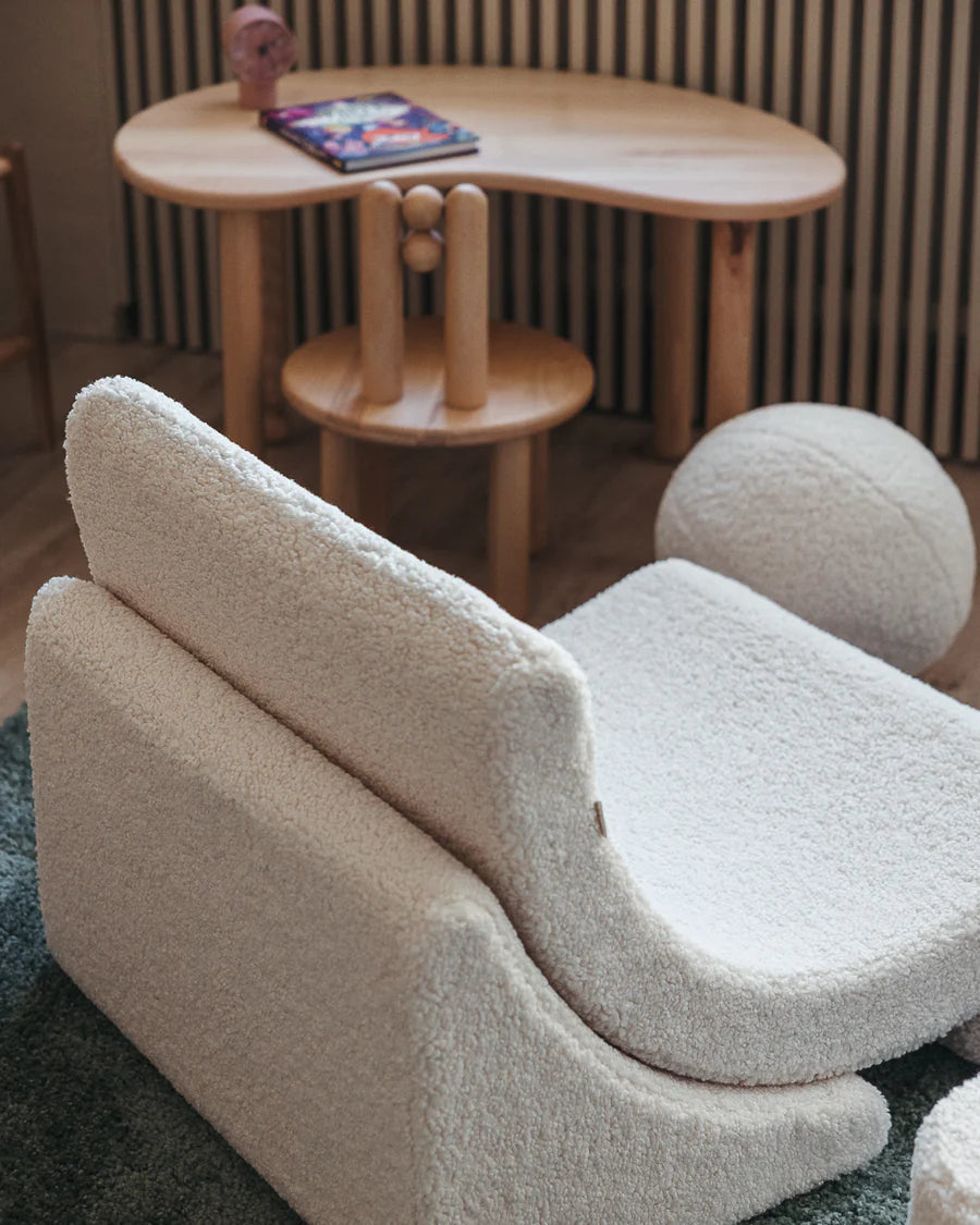 Moon chair - Teddy - Cream white