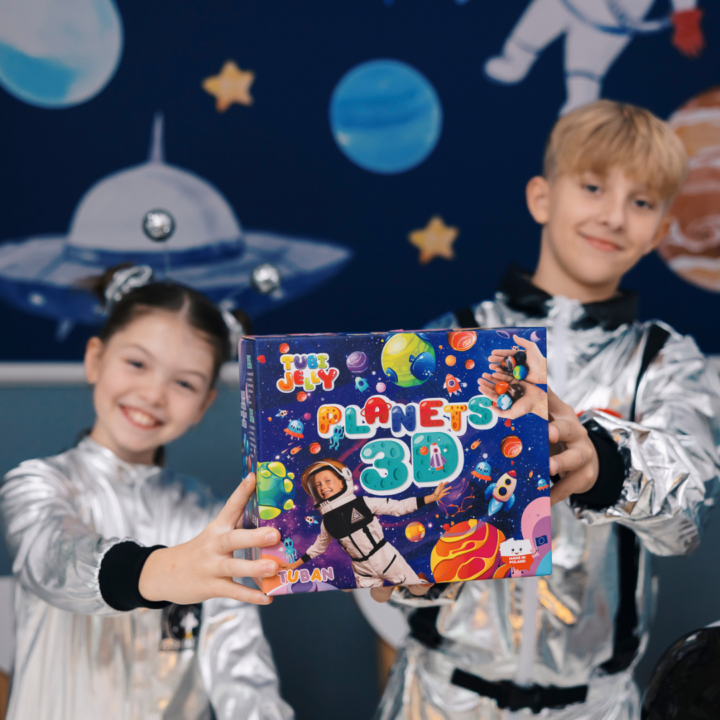 Set de gelatina en tubo - Planetas 3D