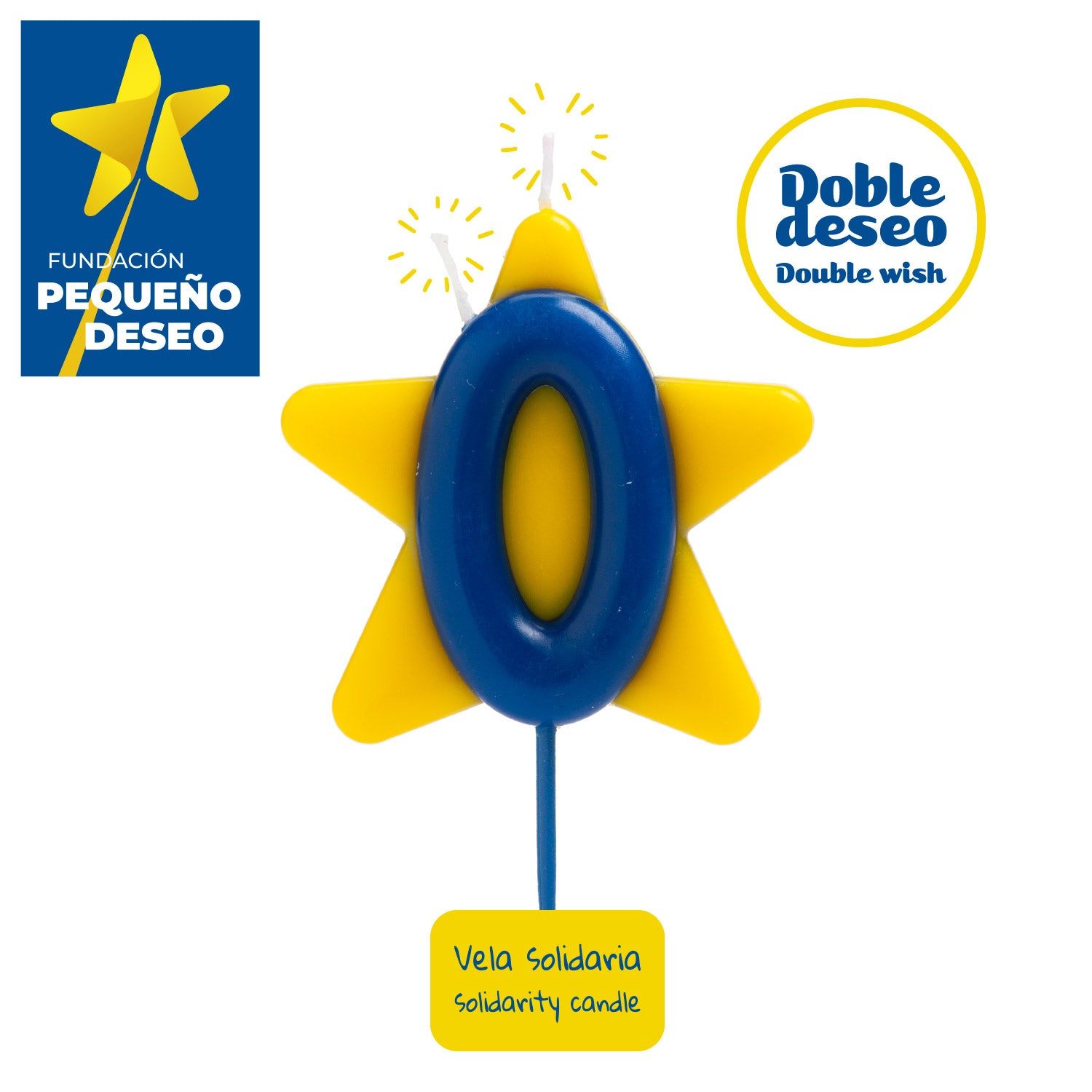Vela Solidaria Cumpleaños - Doble deseo Estrella