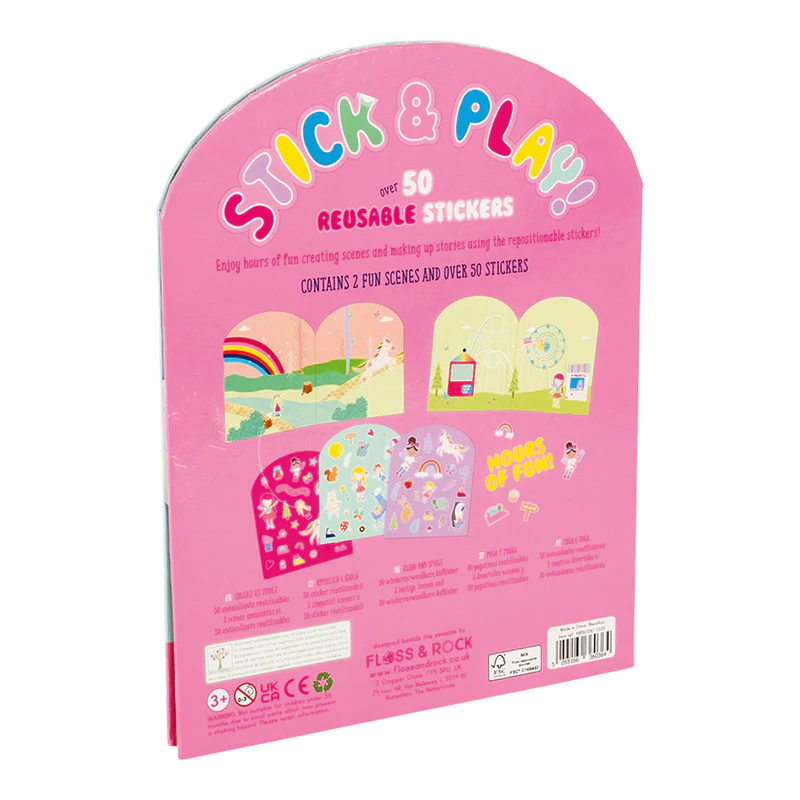 Juego y Pegatinas reutilizables - Unicornio