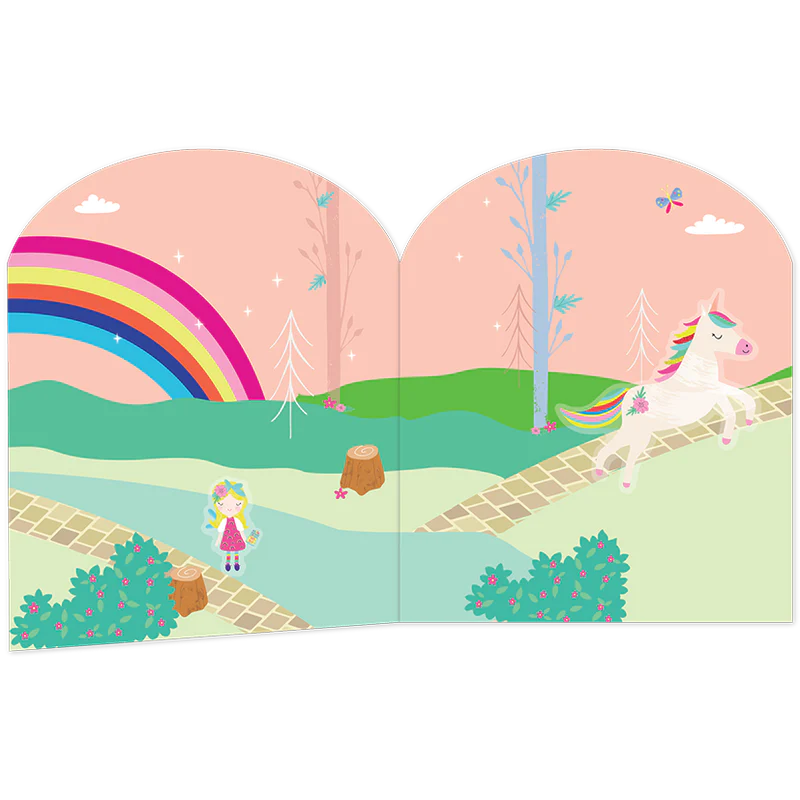 Juego y Pegatinas reutilizables - Unicornio