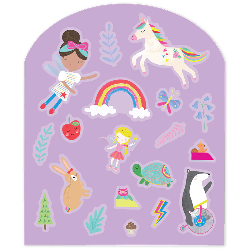 Juego y Pegatinas reutilizables - Unicornio