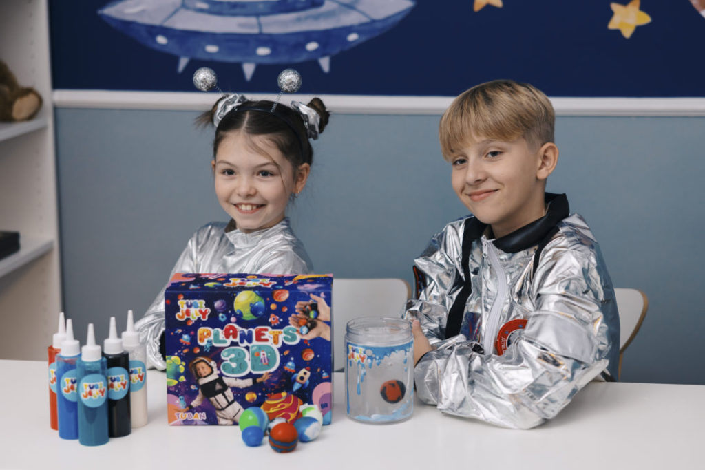 Set de gelatina en tubo - Planetas 3D