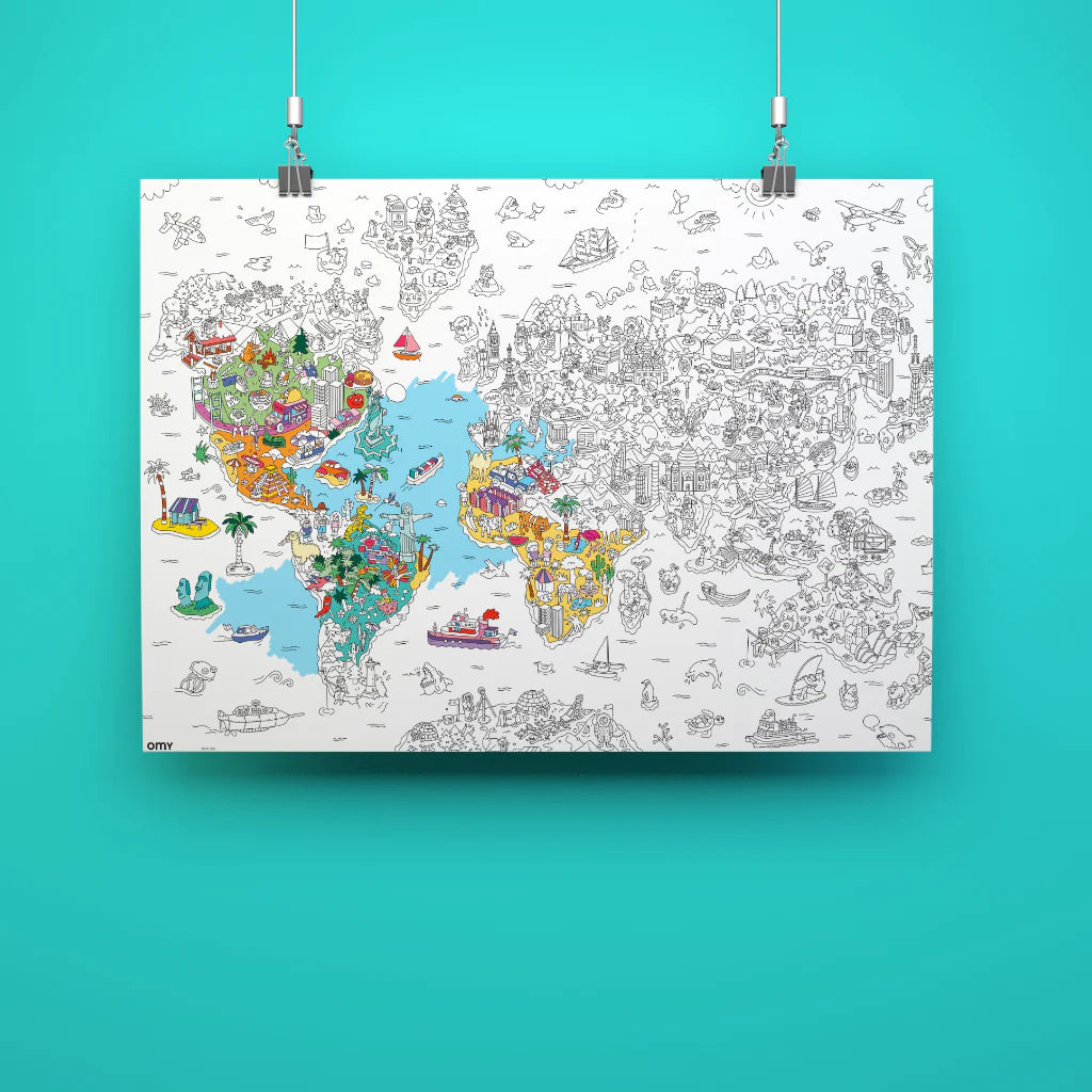 Poster XL para colorear - Busca y encuentra - Atlas