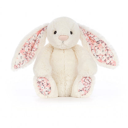 Conejo - Blanco y orejas con flores rosa