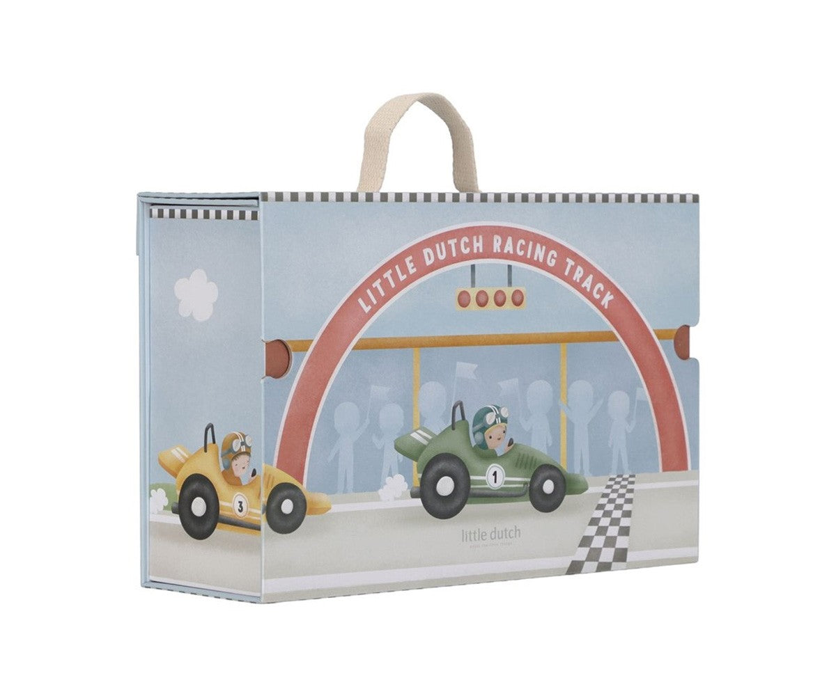 Caja con circuito y pista de carreras