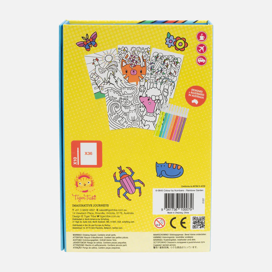 Colorea por números - El jardín del arcoíris