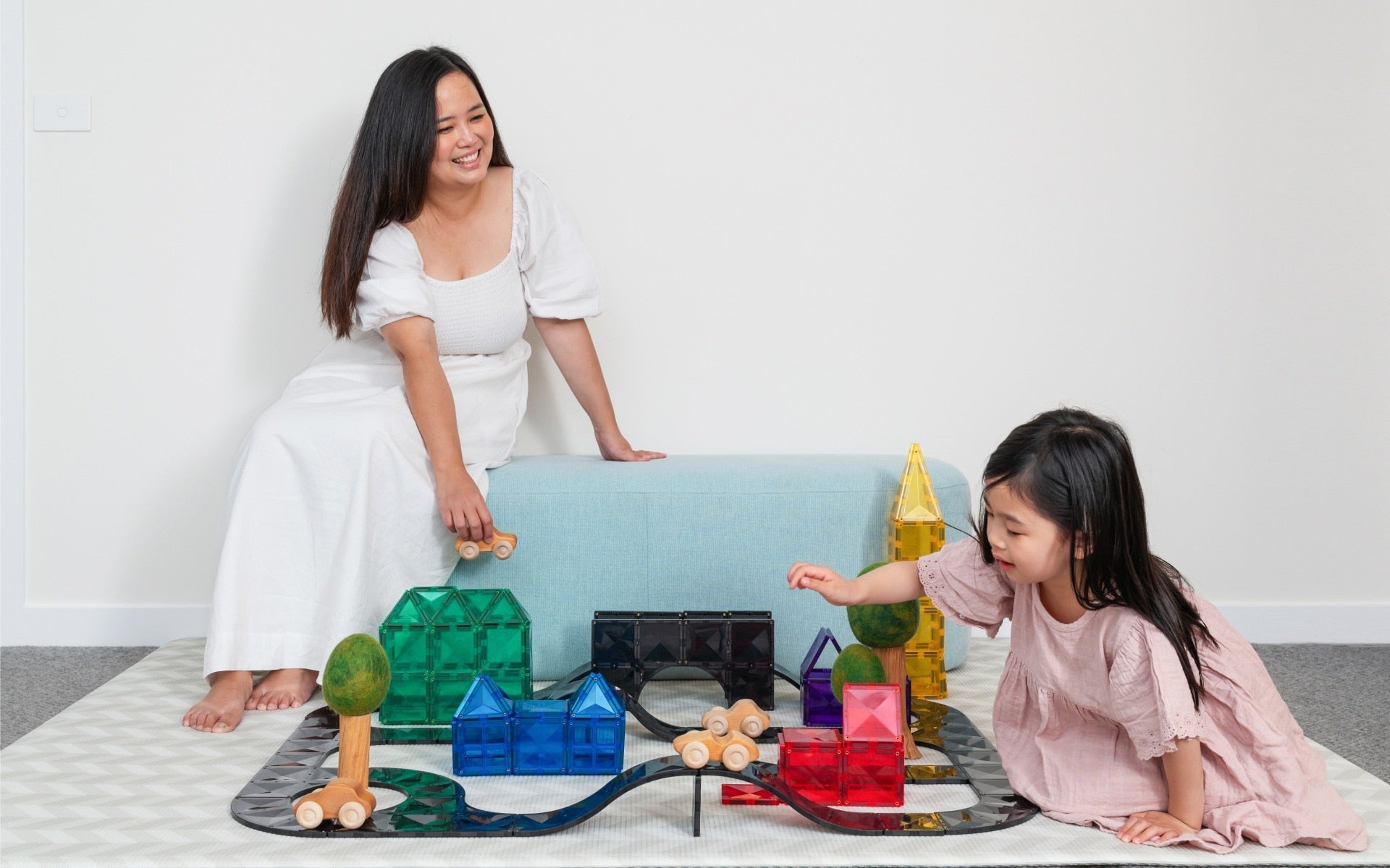 Connetix Bloques magnéticos - Rampas e Intersecciones - 16 pcs (EXTENSIÓN)