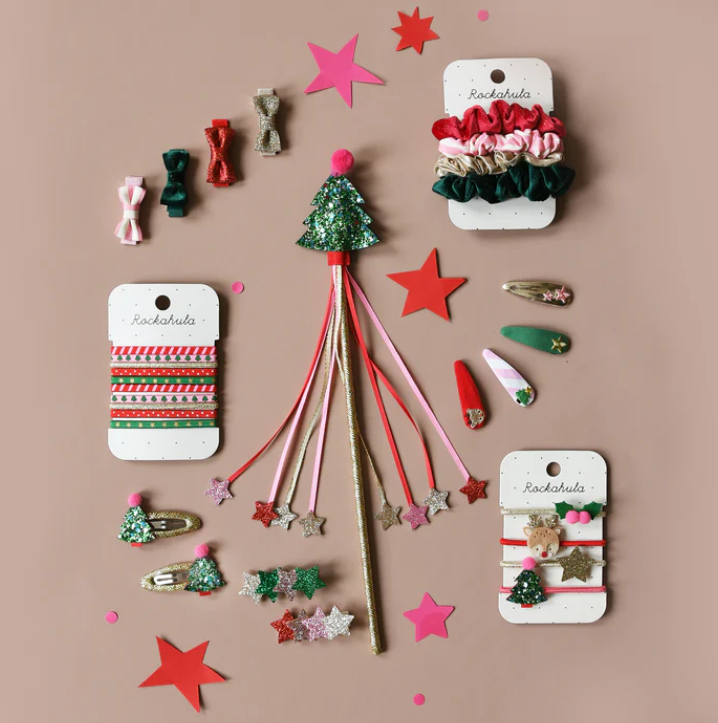 Horquillas bordadas con motivos navideños