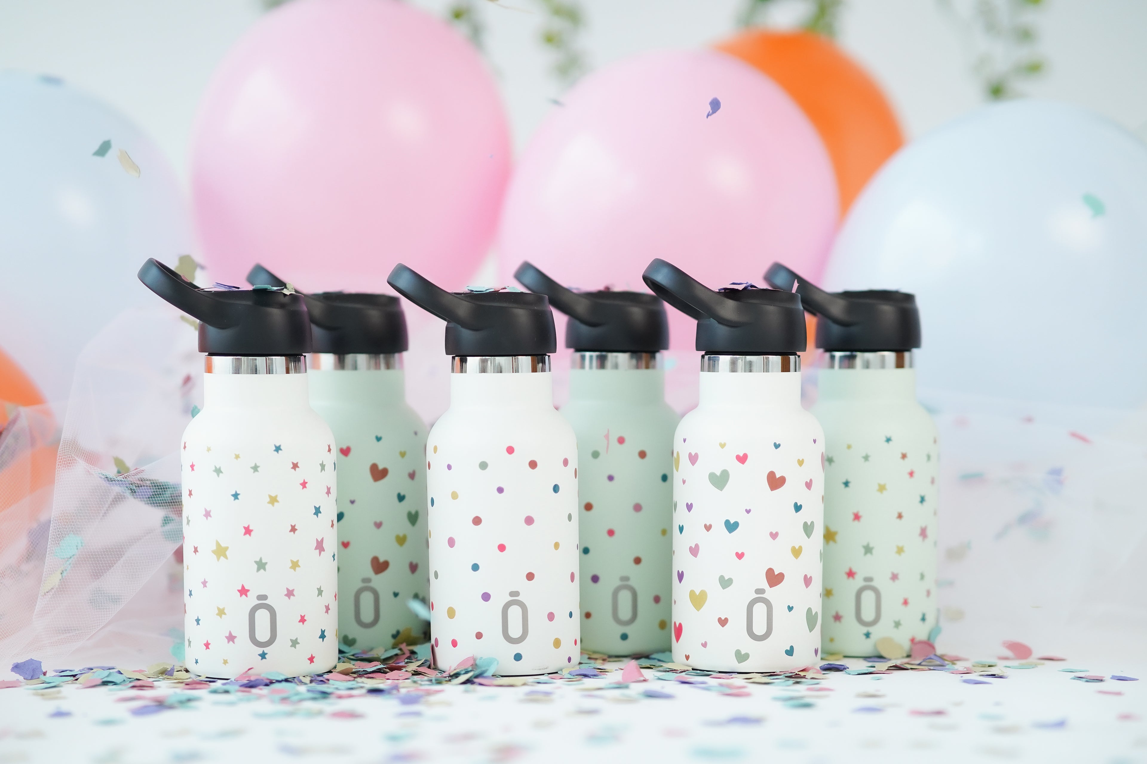 Botella Térmica con revestimiento interior cerámico - Pajita - Corazones - Melón