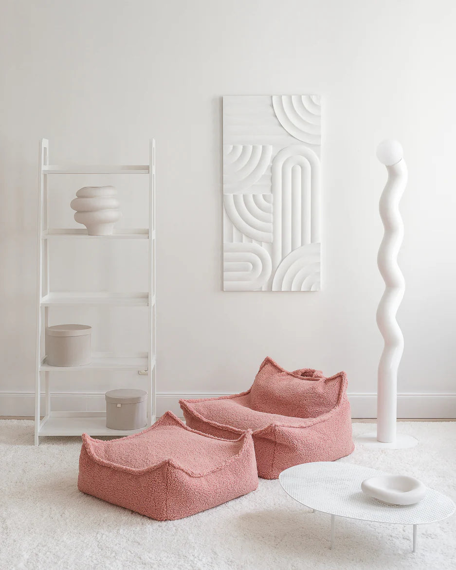 Square Ottoman - Teddy - Guava