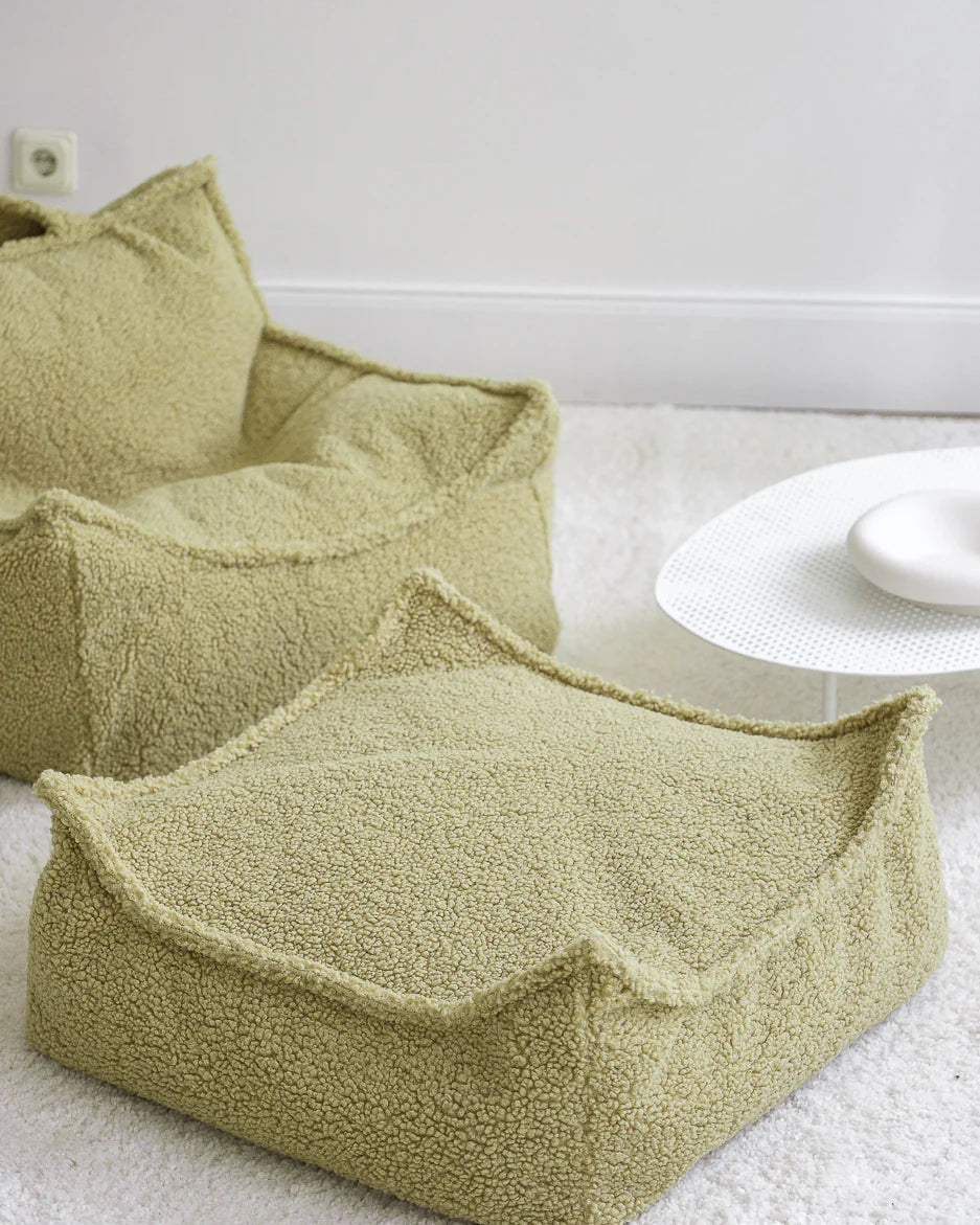 Square Ottoman - Teddy - Matcha