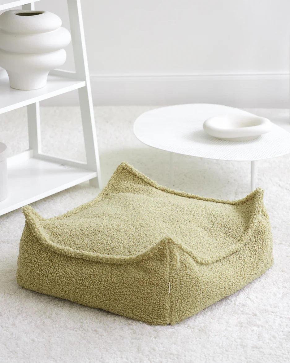 Square Ottoman - Teddy - Matcha