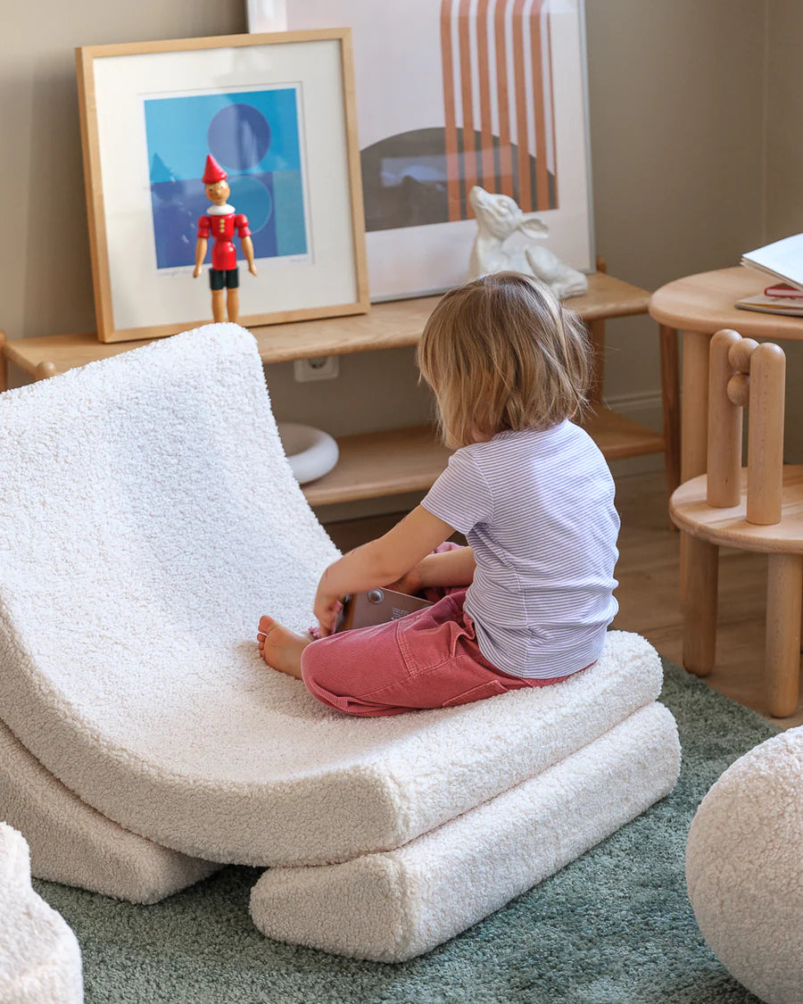 Moon chair - Teddy - Cream white