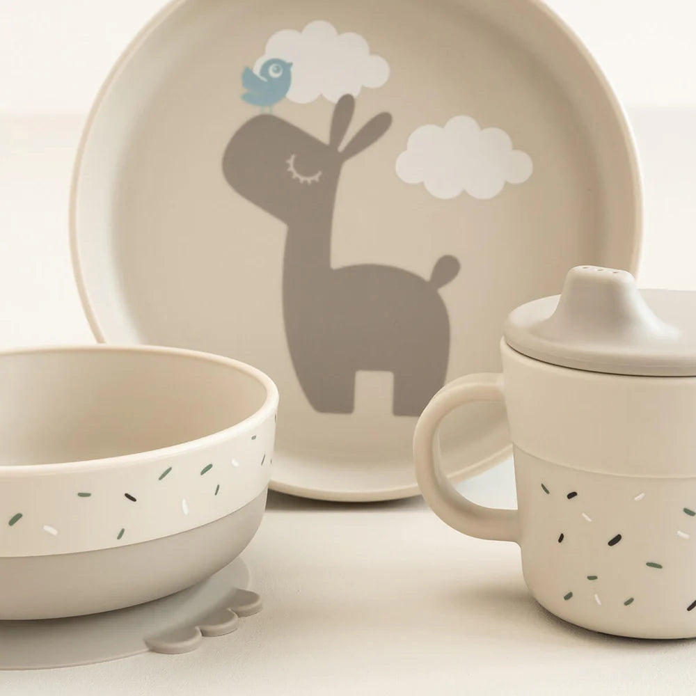 Juego 3 piezas de silicona (taza, bol y plato) - Lalee arena