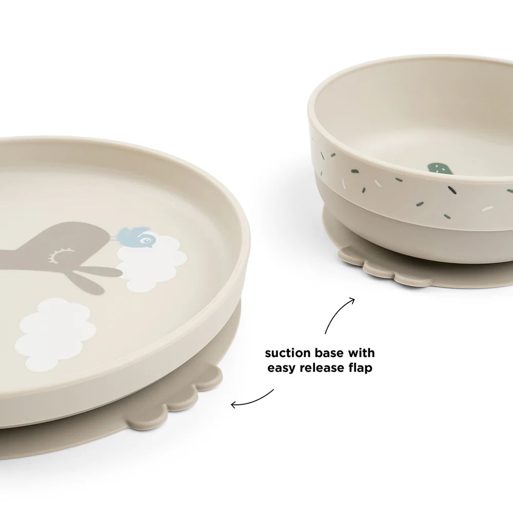 Juego 3 piezas de silicona (taza, bol y plato) - Lalee arena