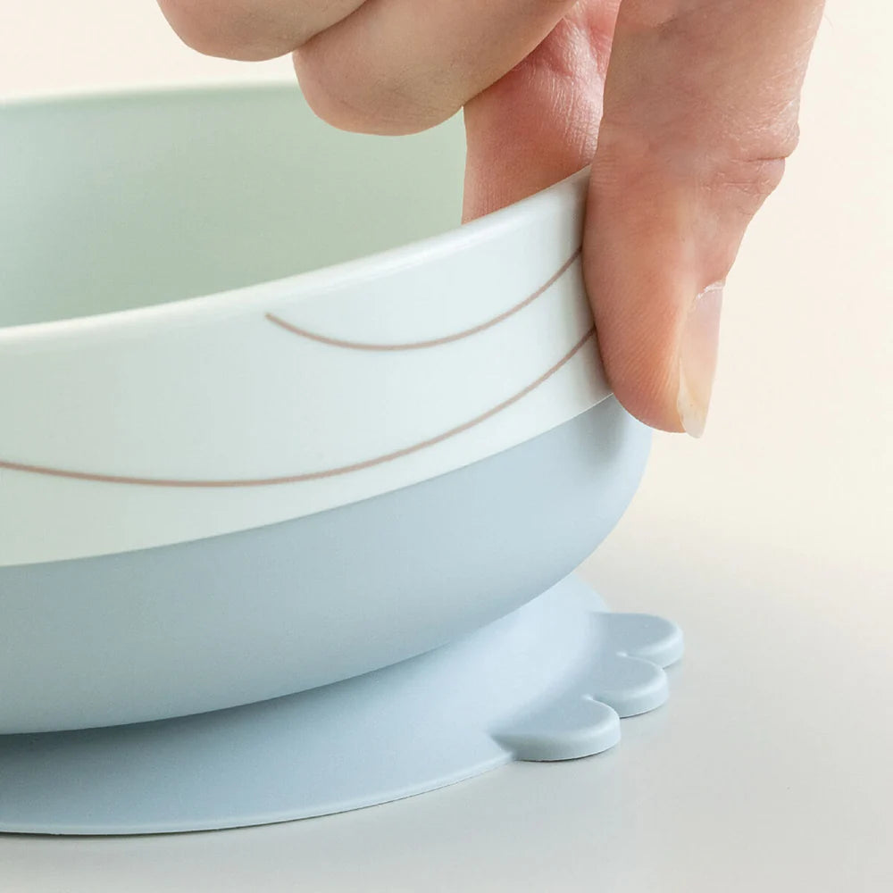 Juego 3 piezas de silicona (taza, bol y plato) - Ballena azul