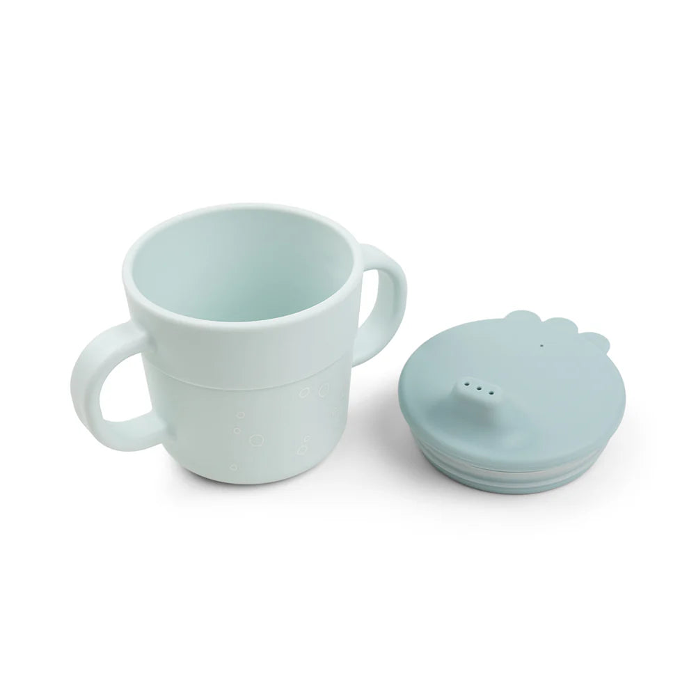Juego 3 piezas de silicona (taza, bol y plato) - Ballena azul