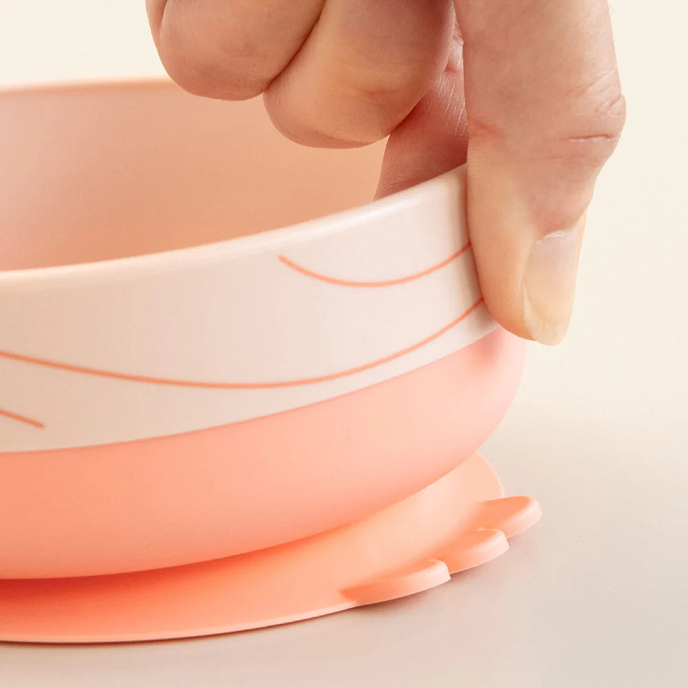 Juego 3 piezas de silicona (taza, bol y plato) - Ballena rosa