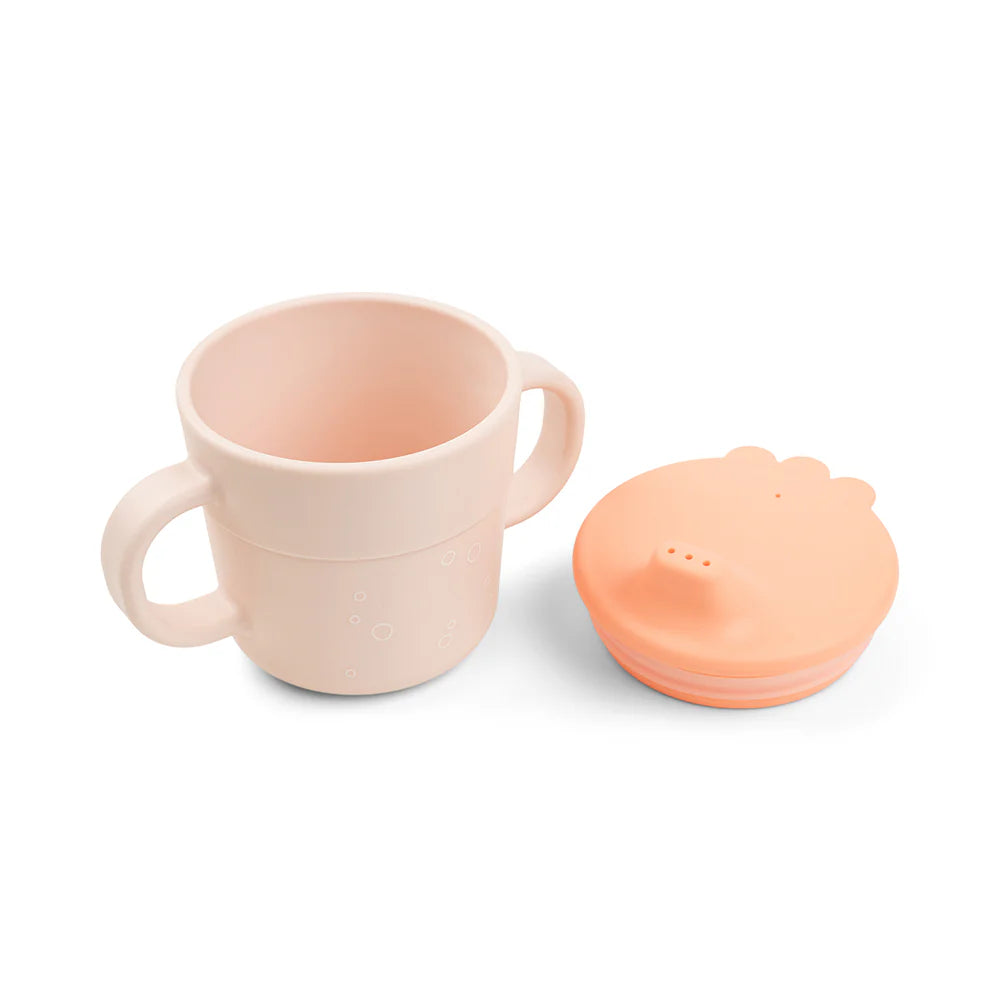 Juego 3 piezas de silicona (taza, bol y plato) - Ballena rosa