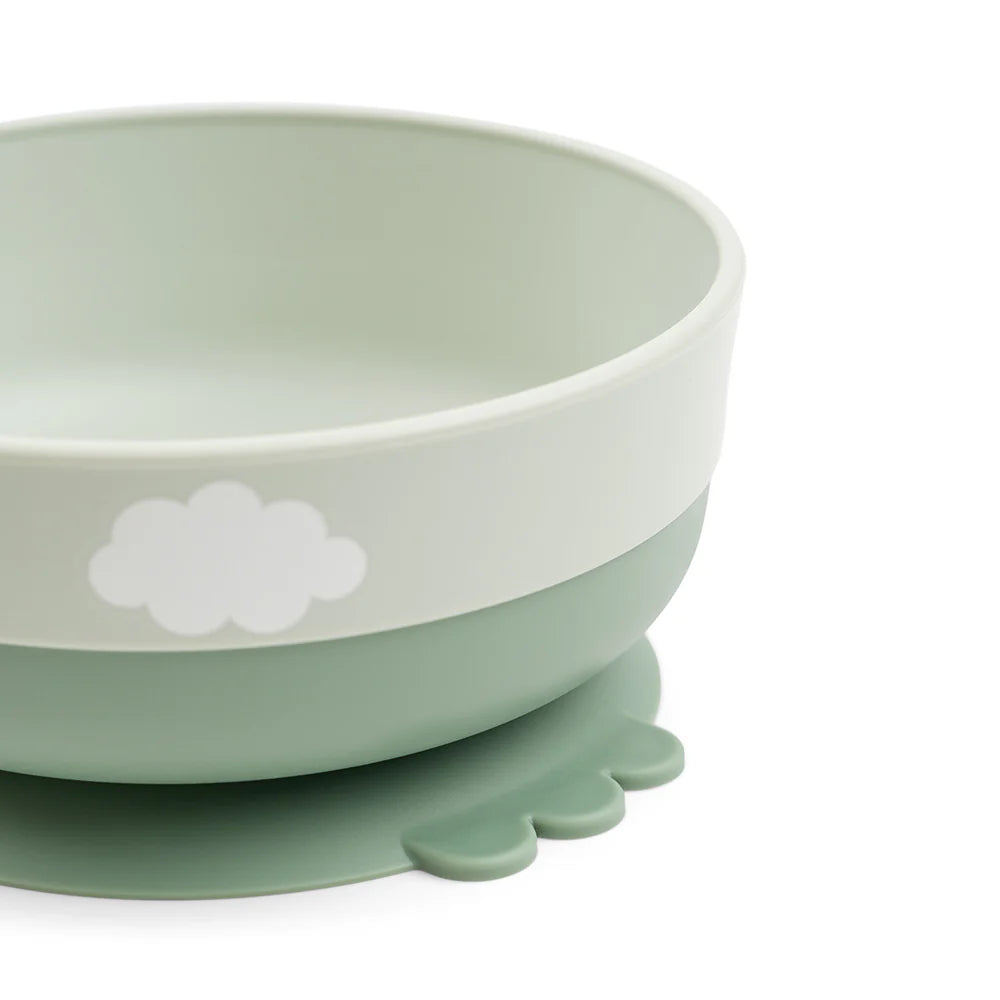 Juego 3 piezas de silicona (taza, bol y cuchara) - Cocodrilo verde