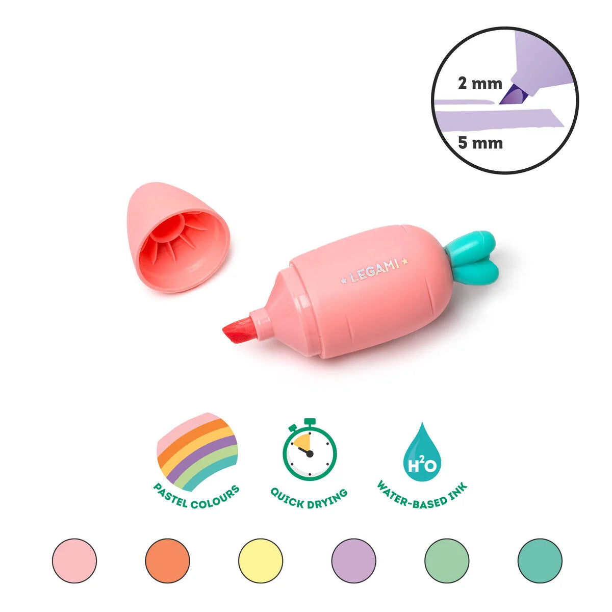 Set de 6 Mini Subrayadores - Zanahorias