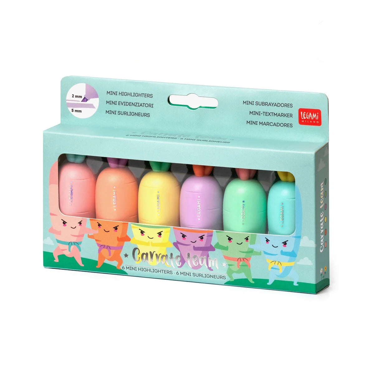 Set de 6 Mini Subrayadores - Zanahorias