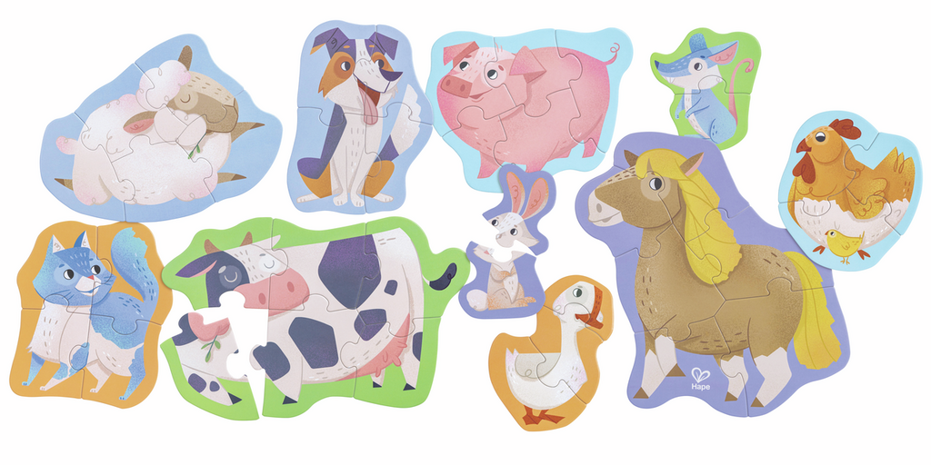 Set de 10 Puzzles - Animales de la Granja