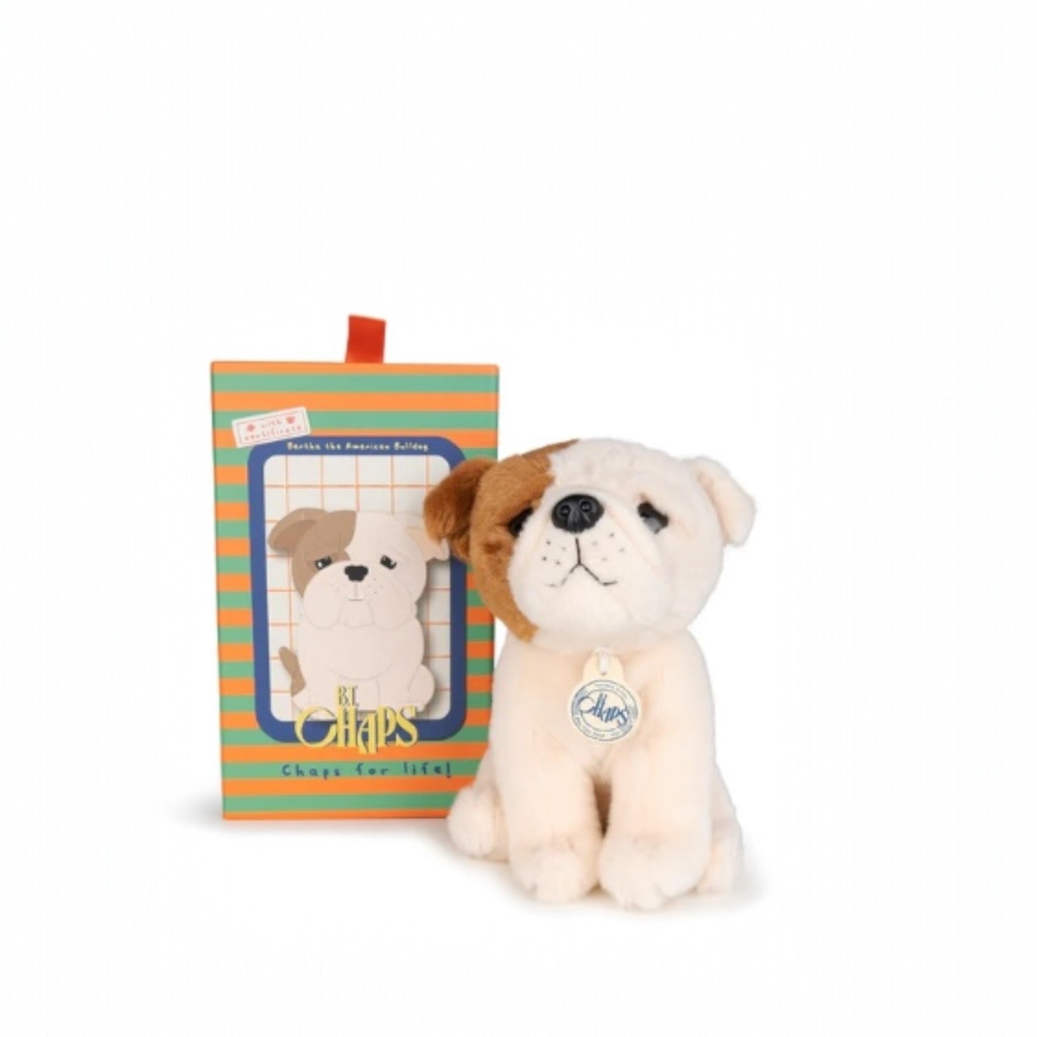 Peluche Bertha - American Bulldog en caja