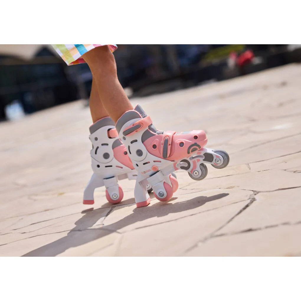 Patines 2 en 1 (en línea y en 4) - Rosa