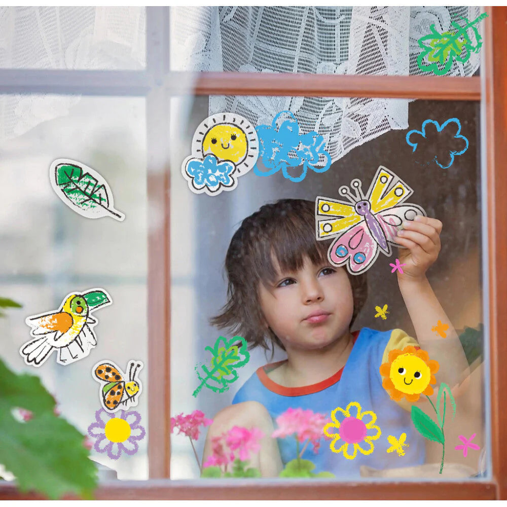 Pinta tus pegatinas reutilizables para ventanas