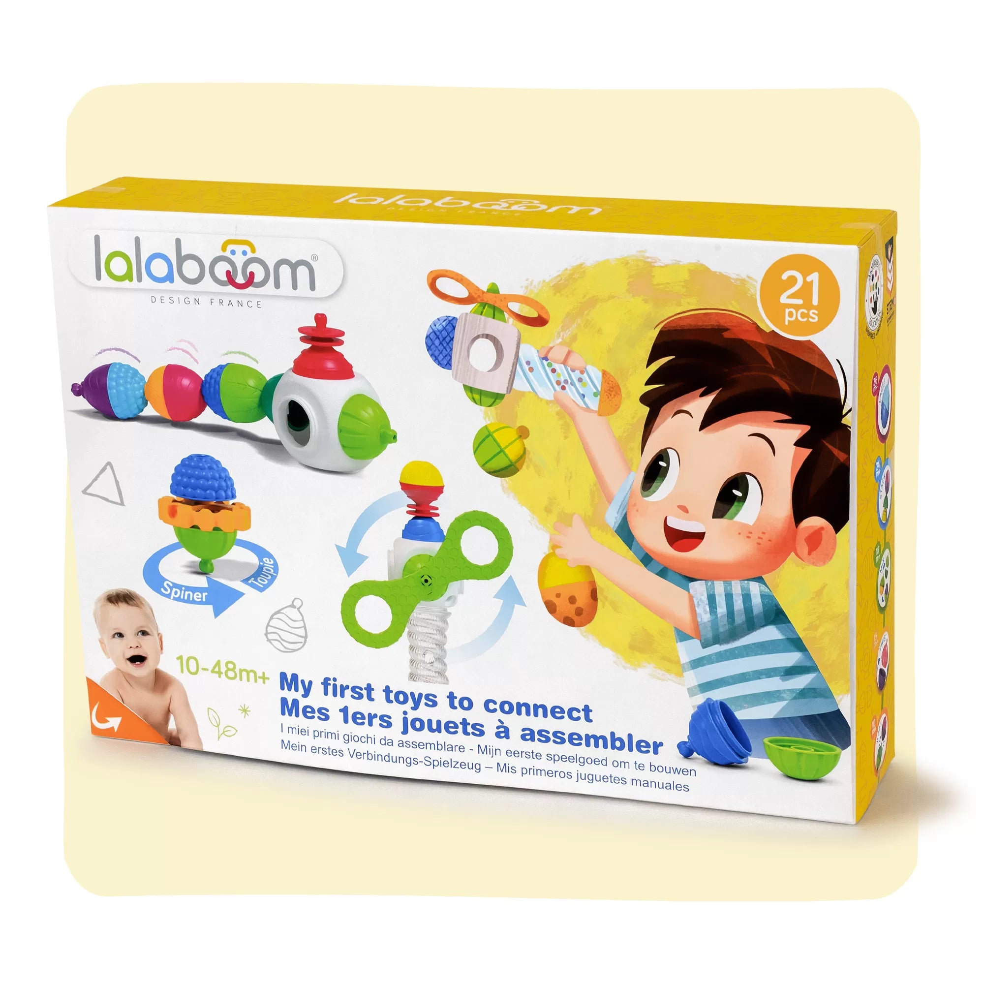 LALABOOM Mis primeros juguetes para montar 21 piezas LECTOESCRITURA Casa de Fieras