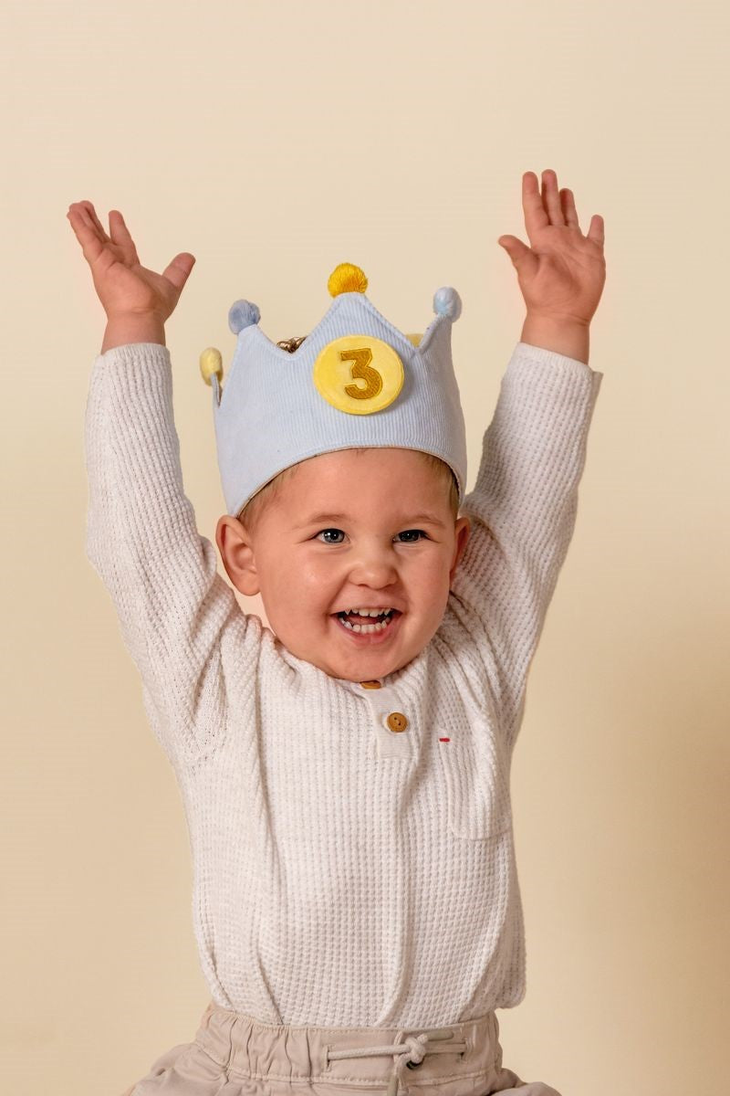 Corona de cumpleaños con números - Azul