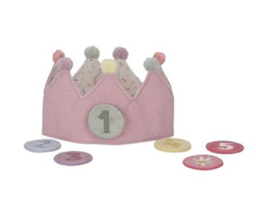 Corona de cumpleaños con números - Rosa