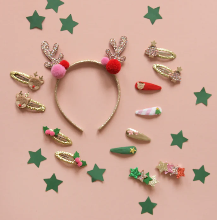 Horquillas bordadas con motivos navideños