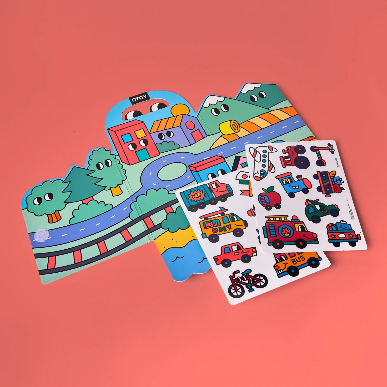 Kit Montessori de Pegatinas reutilizables - Transportes Vroom Vroom