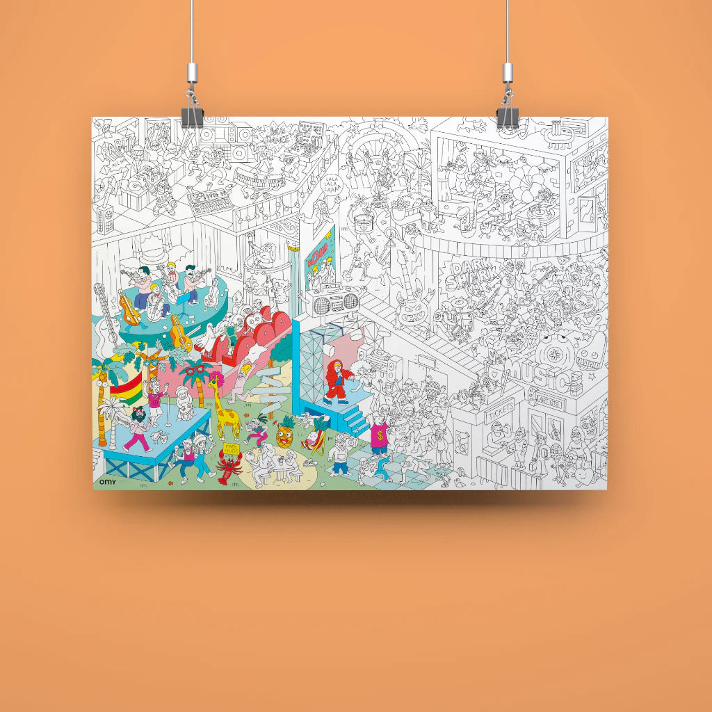 Poster gigante para colorear - Música
