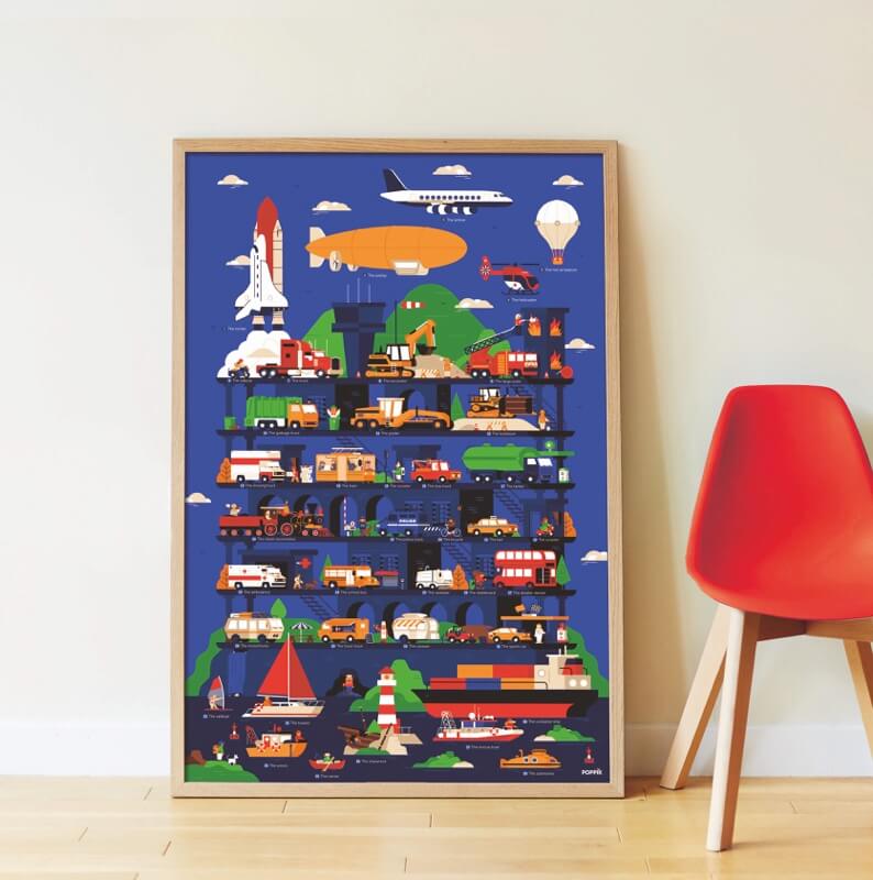 Poster XXL + 44 pegatinas - Vehículos