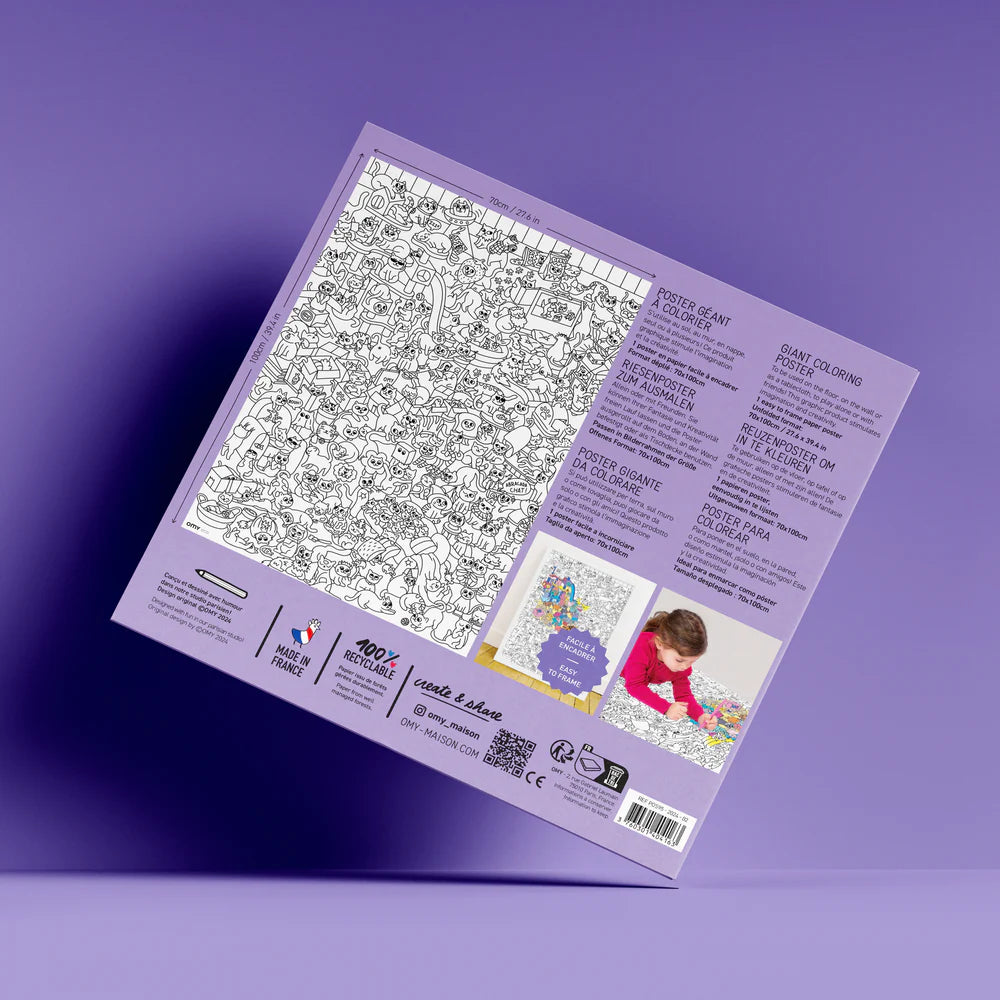 Póster XL para colorear - Gatos