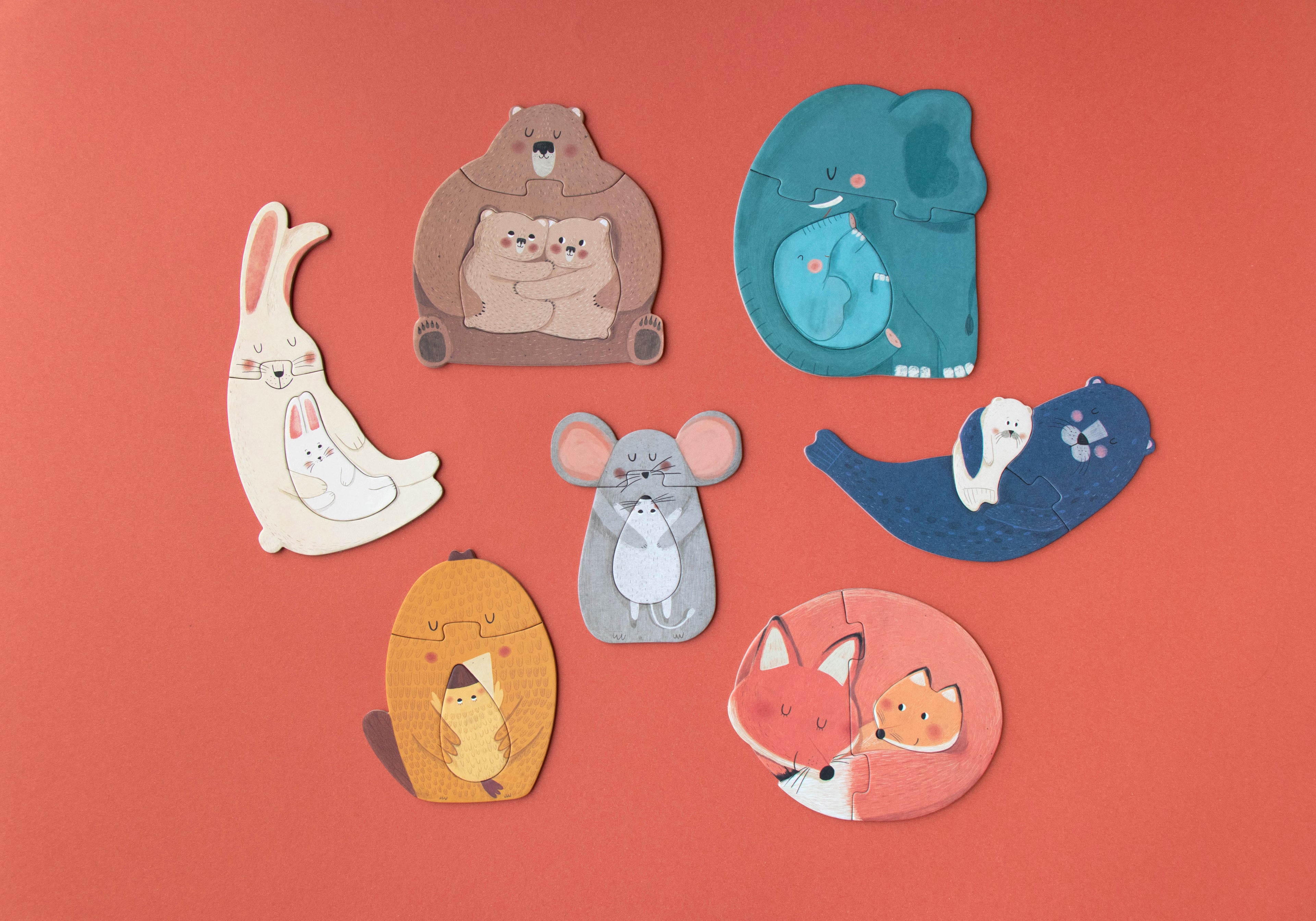 Puzzle con bolsa de tela - Mamá