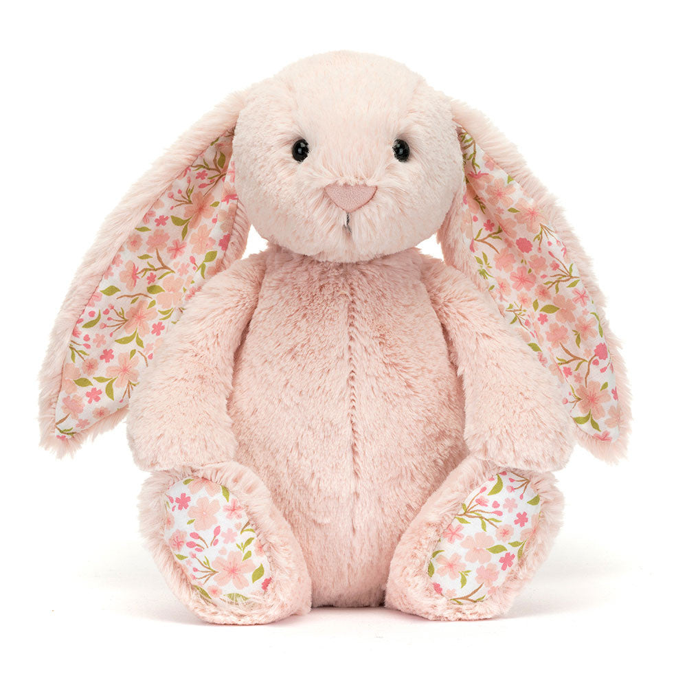 Peluche - Conejo rosa con orejas de flores (Pequeño)