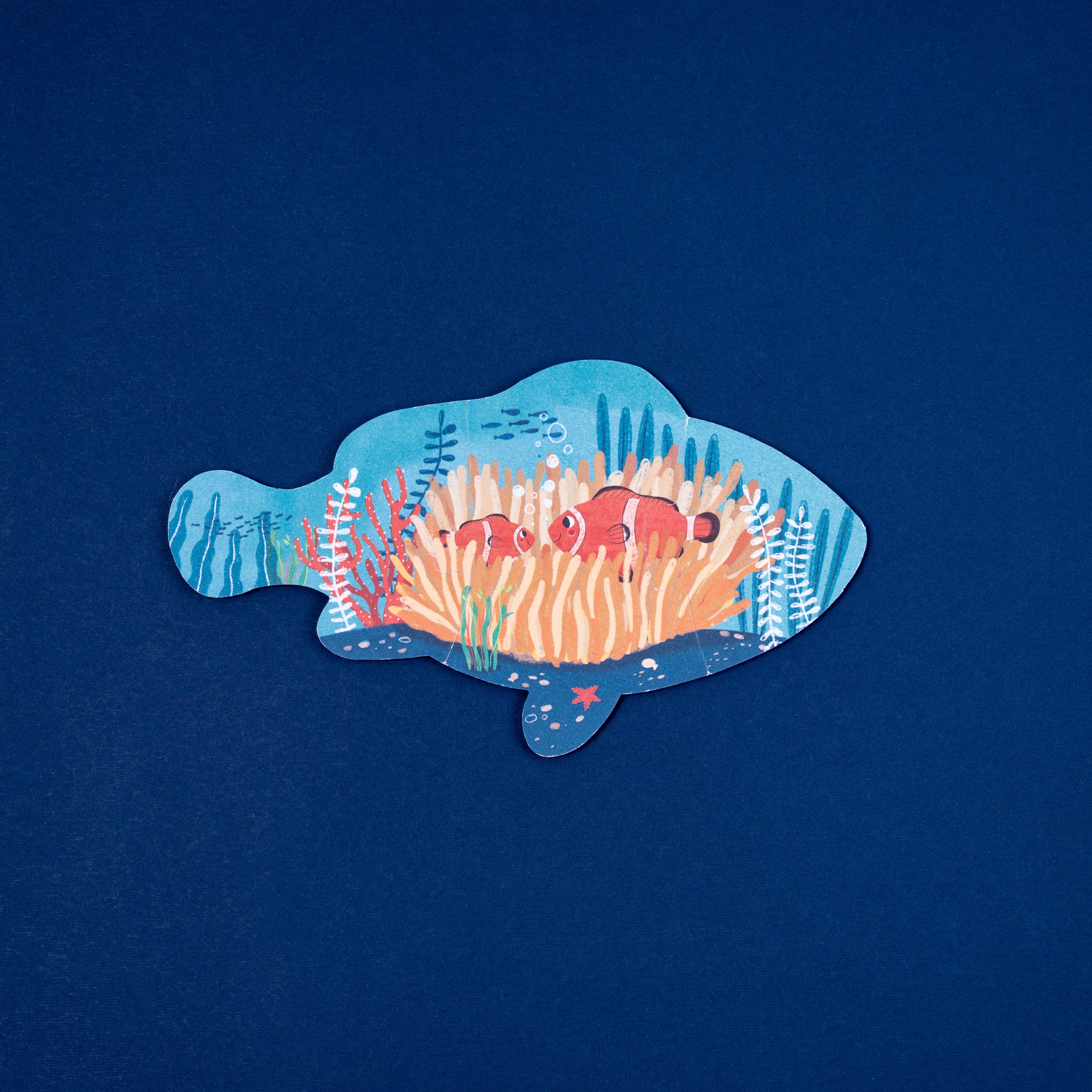 Puzzle con bolsa de tela - Animales del Mar (blue)