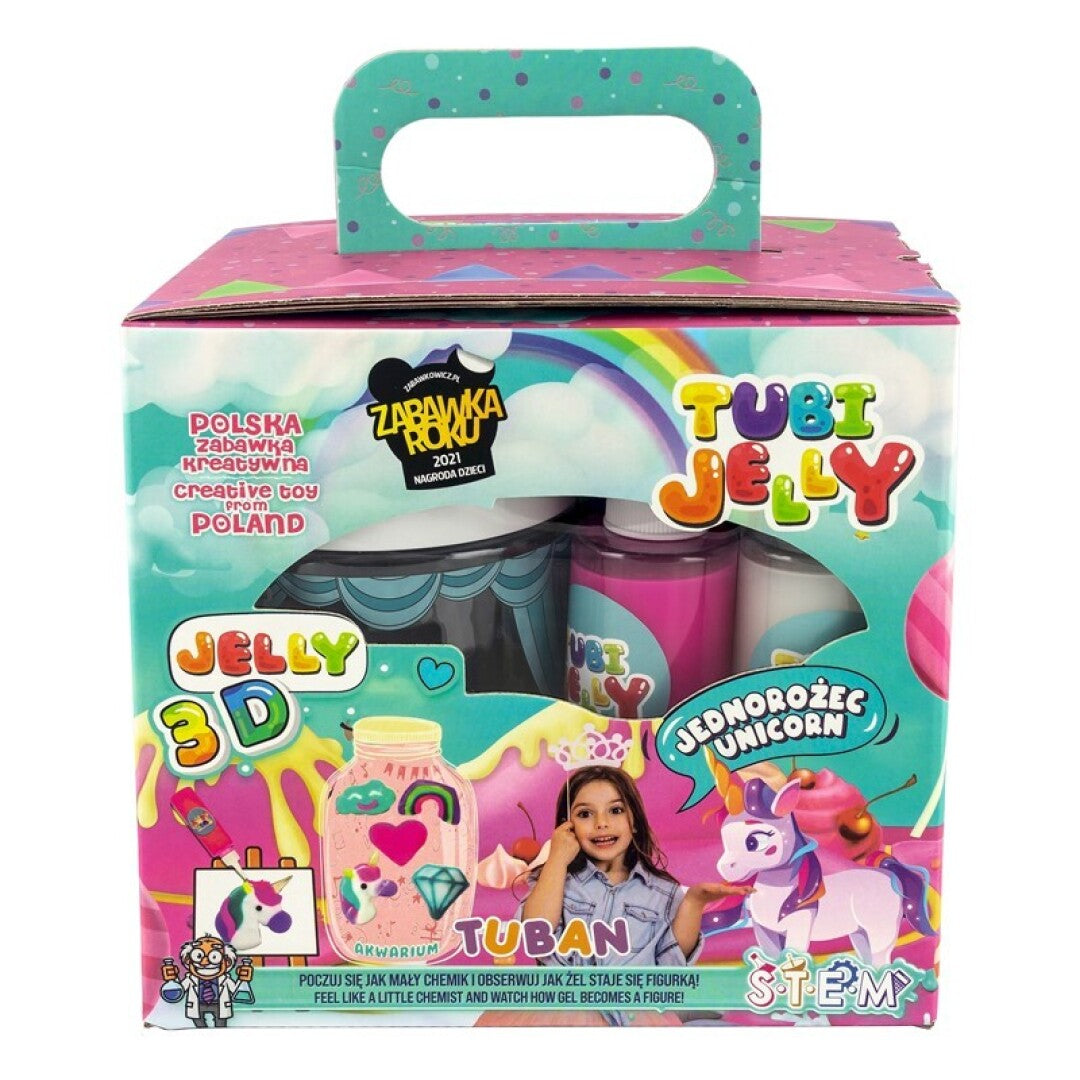 Set de gelatina en tubo + acuario - Unicornios (6 colores)