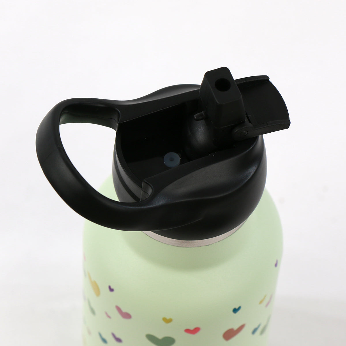 Botella Térmica con revestimiento interior cerámico - Pajita - Corazones - Melón