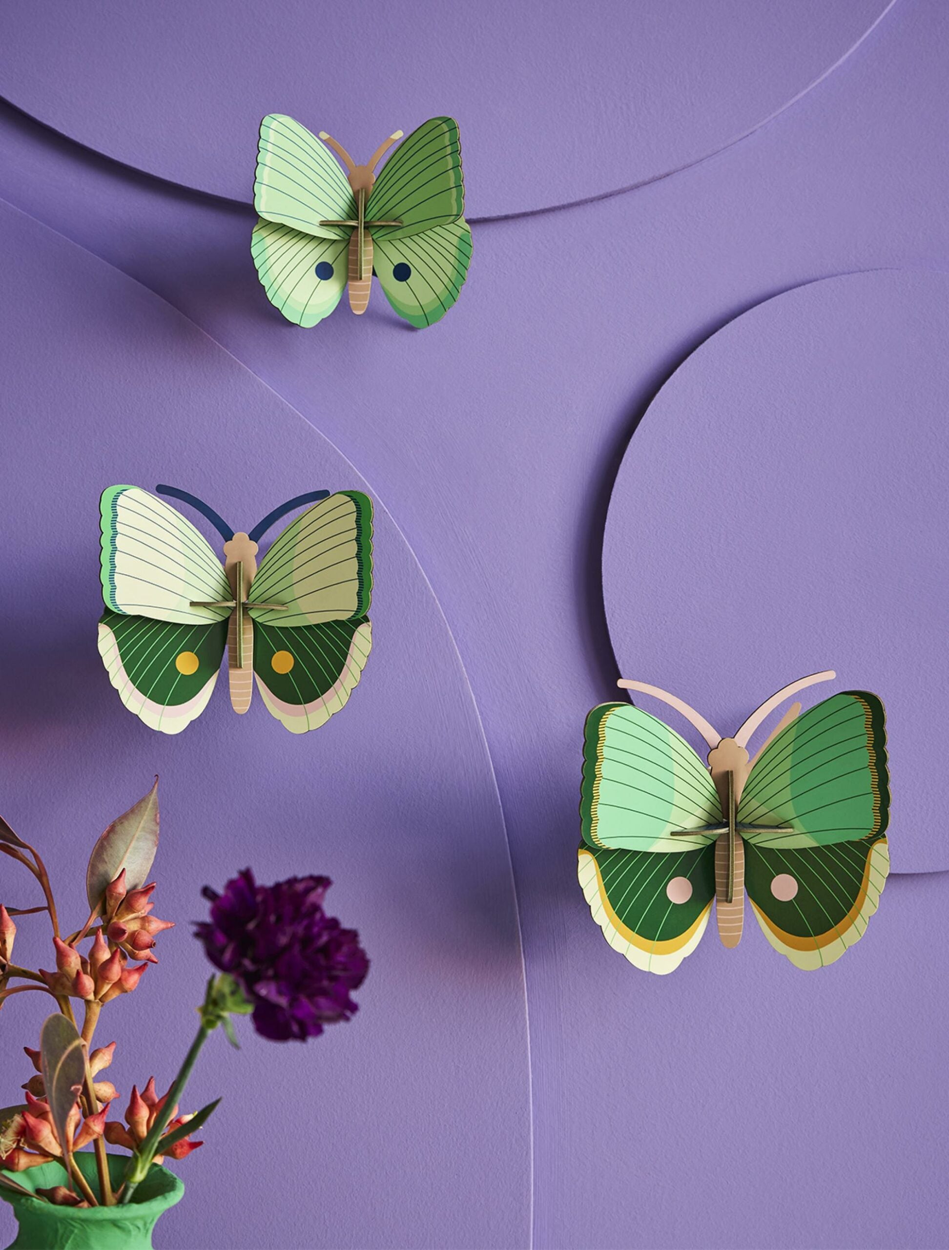 Set de 3 - Mariposas Rayas de Helecho