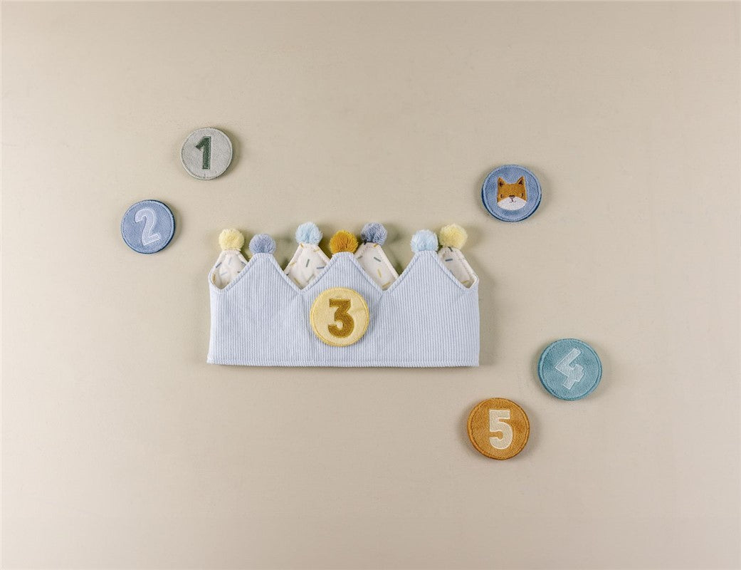 Corona de cumpleaños con números - Azul