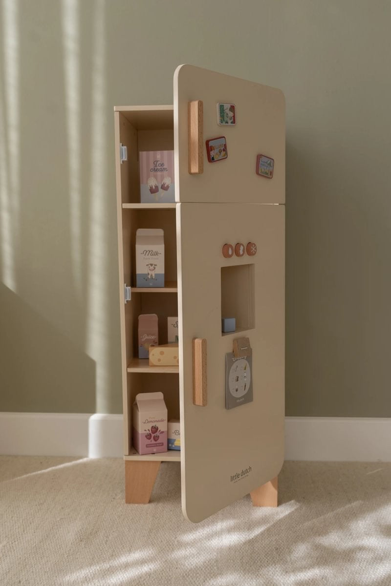 Nevera de Madera con Congelador y Cubitos de Hielo - 🔥 EDICIÓN LIMITADA