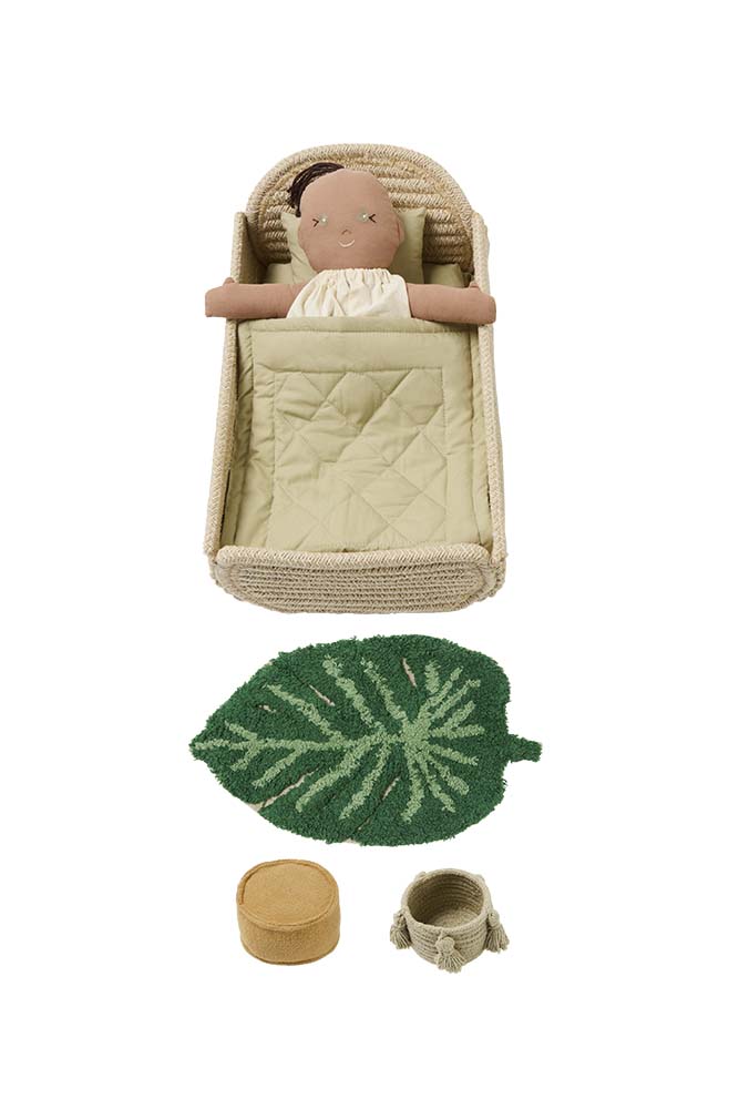 Muñeca tela - Sana (cuna + accesorios)