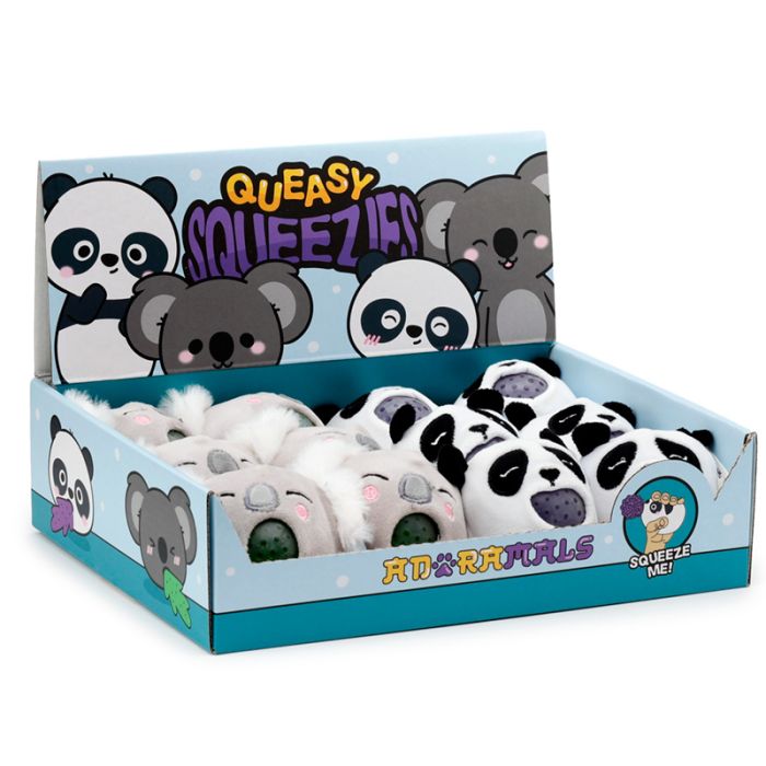 Peluche Estrujable - Queasy Squeezies - Koala y Panda