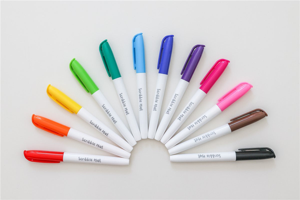 Estuche con 12 rotuladores - Scribble Mat